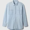 Denim Geniş Kesim Gömlek