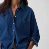 Denim Geniş Kesim Gömlek