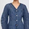 Denim Geniş Kollu Mini Elbise