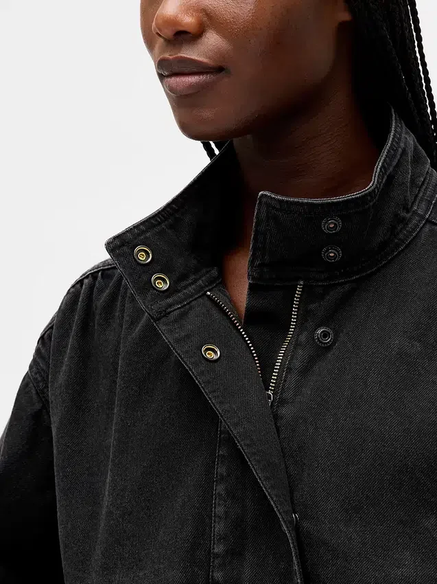 Denim Kabarık Ceket