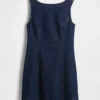 Denim Kayık Yaka Mini Elbise
