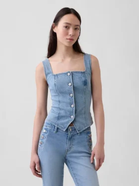 Denim Korsaj Üst Giyim
