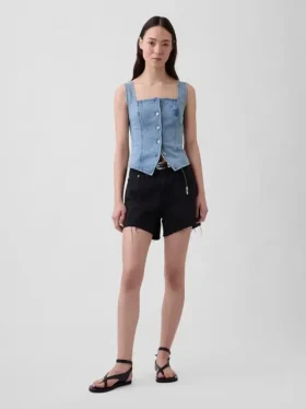 Denim Korsaj Üst Giyim