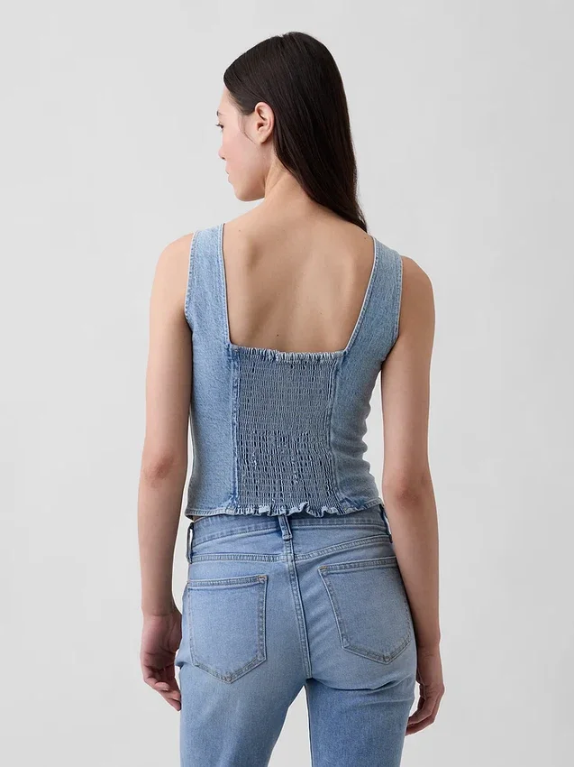 Denim Korsaj Üst Giyim