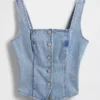 Denim Korsaj Üst Giyim