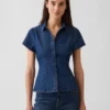 Denim Kısa Kollu Gömlek