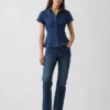 Denim Kısa Kollu Gömlek