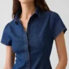 Denim Kısa Kollu Gömlek