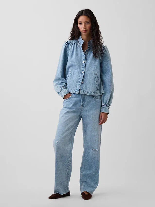 Denim Kısa Swing Ceket