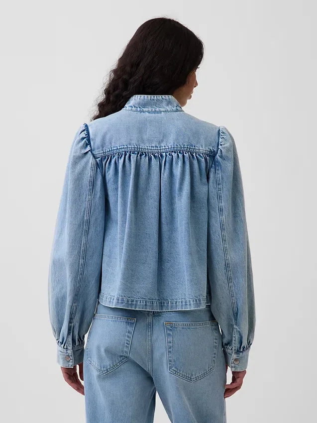 Denim Kısa Swing Ceket