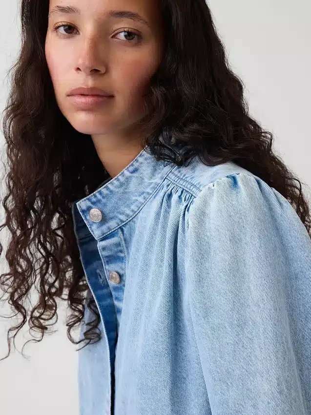 Denim Kısa Swing Ceket
