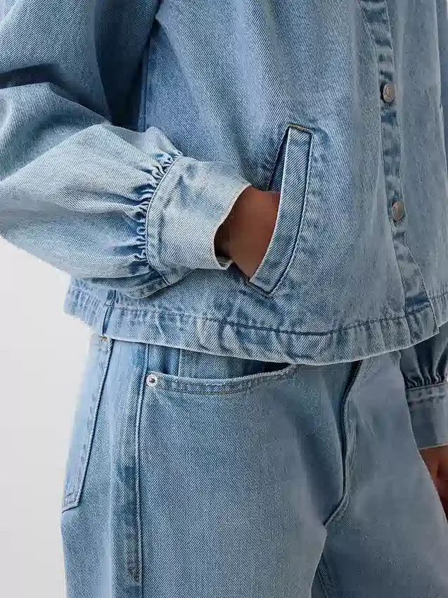 Denim Kısa Swing Ceket