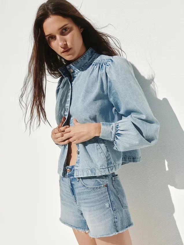 Denim Kısa Swing Ceket