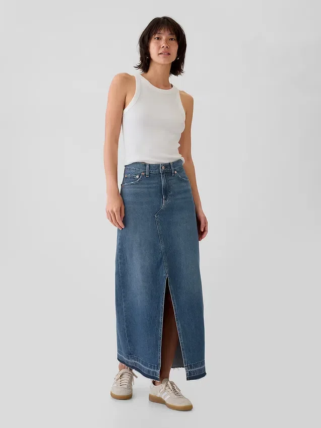Denim Maxi Etek