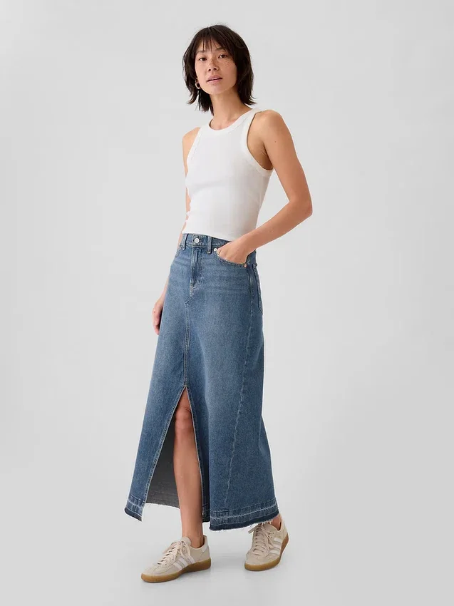 Denim Maxi Etek