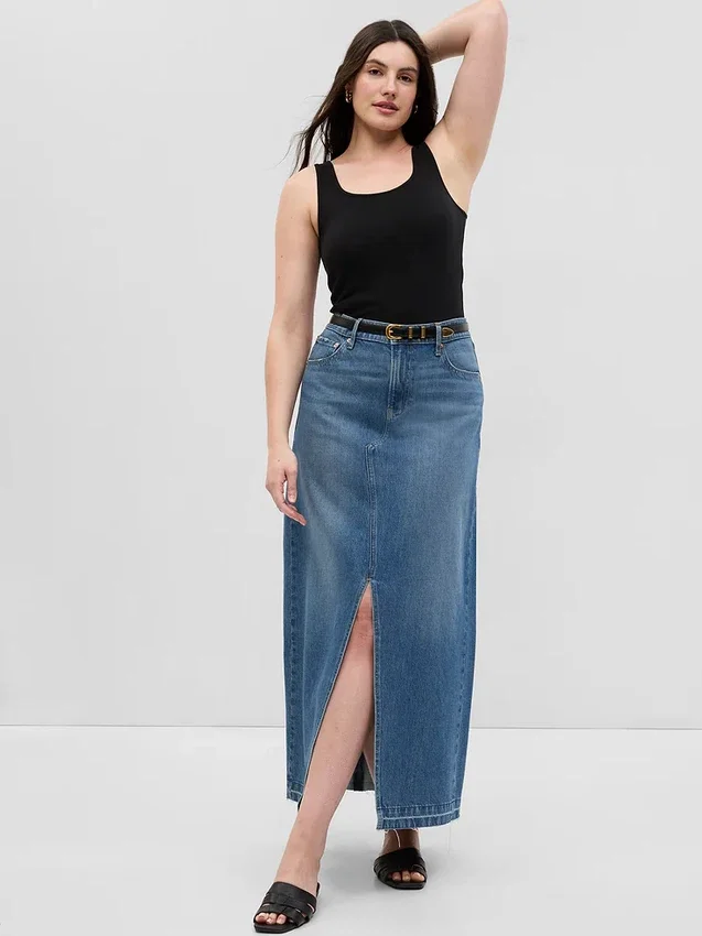 Denim Maxi Etek