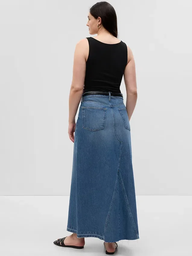 Denim Maxi Etek
