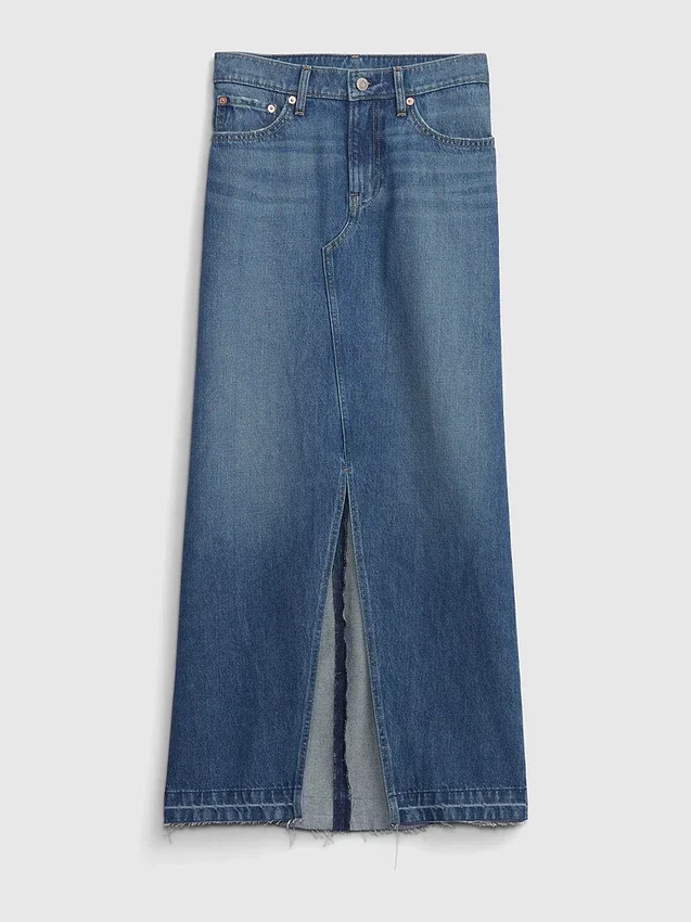 Denim Maxi Etek