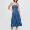 Denim Midi Elbise