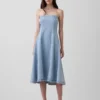 Denim Midi Elbise