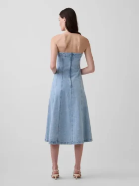 Denim Midi Elbise