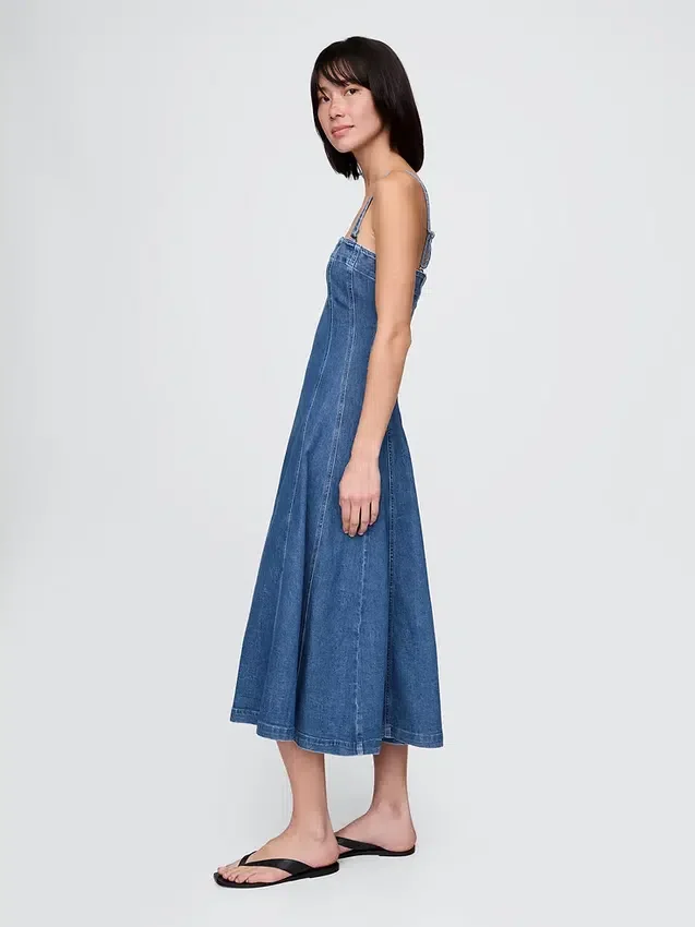 Denim Midi Elbise