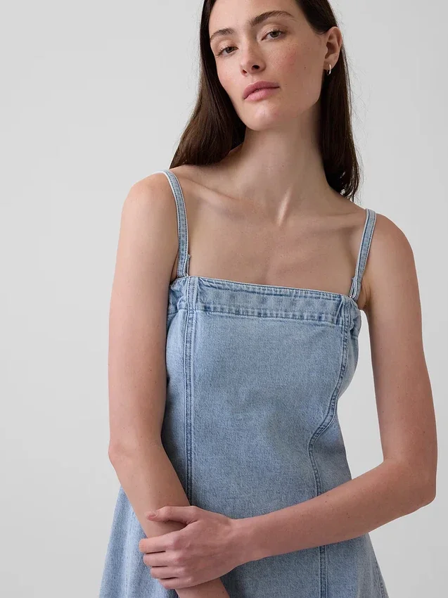 Denim Midi Elbise