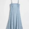 Denim Midi Elbise