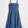 Denim Midi Elbise