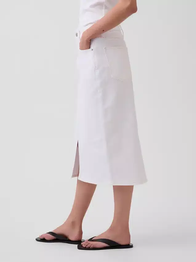 Denim Midi Kalem Etek
