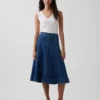 Denim Midi Lale Etek