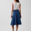 Denim Midi Lale Etek