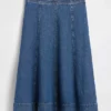 Denim Midi Lale Etek