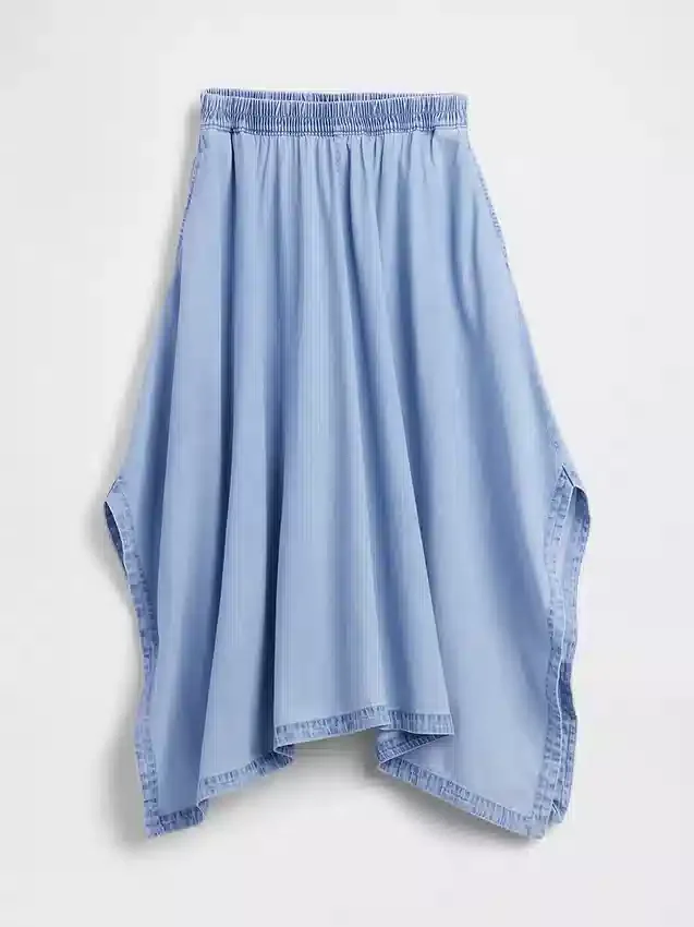 Denim Midi Mendil Etek