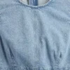 Denim Mini Düz Kesim Elbise