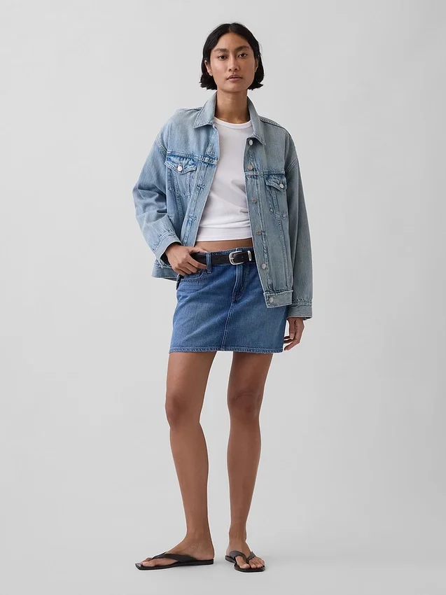 Denim Mini Etek