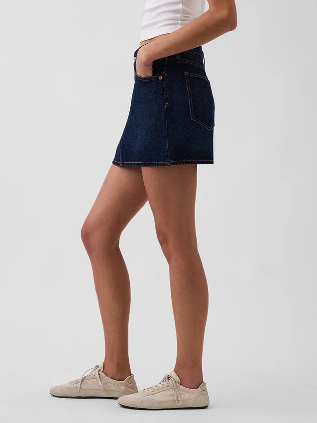 Denim Mini Etek