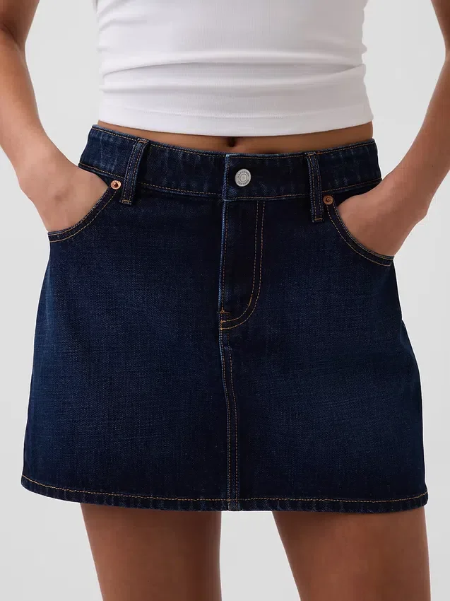 Denim Mini Etek