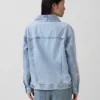 Denim Oversized Şal Yaka Denim Ceket