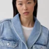 Denim Oversized Şal Yaka Denim Ceket