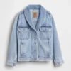 Denim Oversized Şal Yaka Denim Ceket