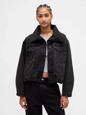 Denim Oversized Cocoon Ceket