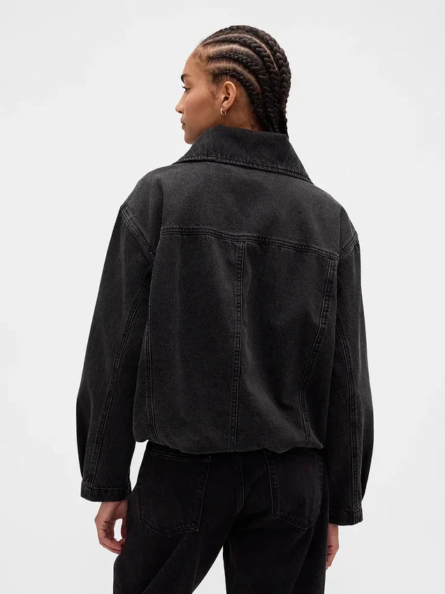 Denim Oversized Cocoon Ceket