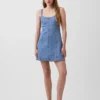 Denim Panelli Mini Elbise