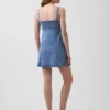 Denim Panelli Mini Elbise