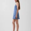 Denim Panelli Mini Elbise