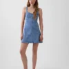 Denim Panelli Mini Elbise