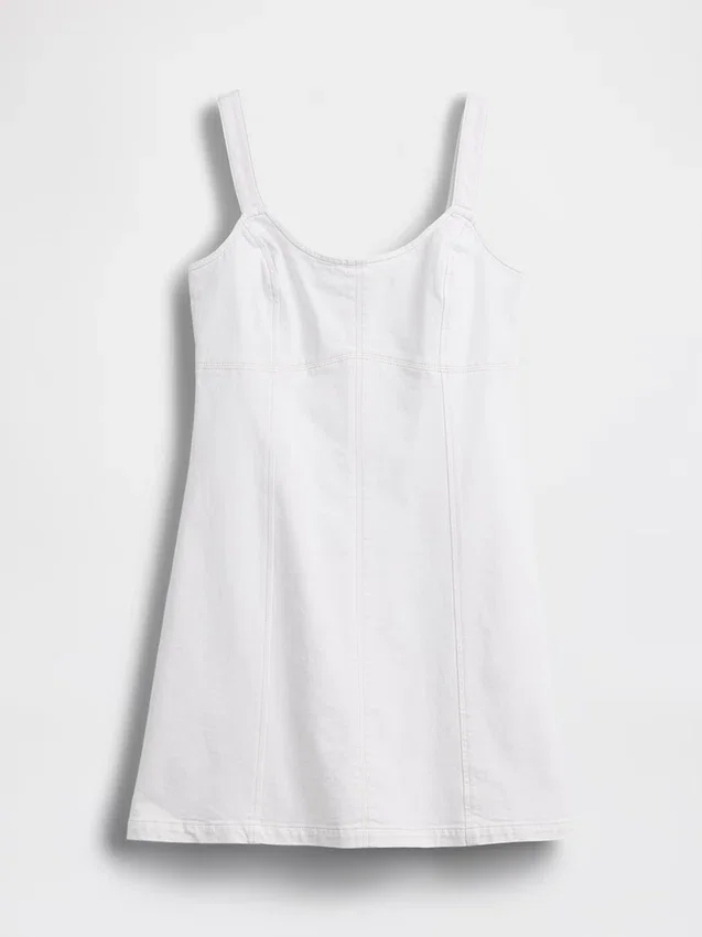 Denim Panelli Mini Elbise
