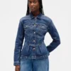 Denim Peplum Ceket