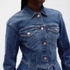 Denim Peplum Ceket